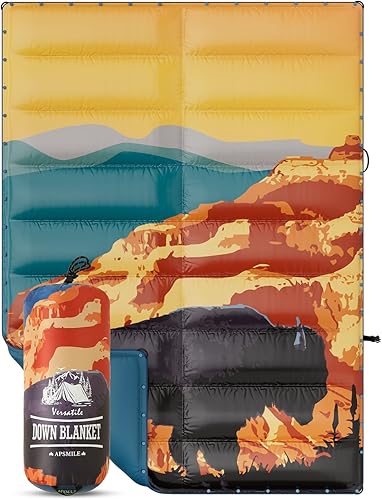 APSMILE Manta de plumón para exteriores | Manta de campamento extra cálida e hinchada | Resistente al agua, ligera, colcha plegable para campamento,