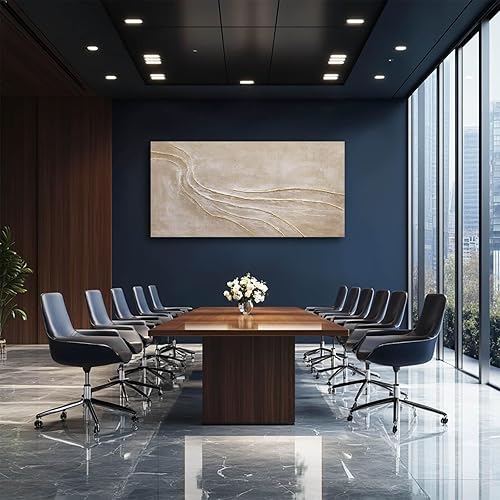 Miniatura 4 de NBAODAN Cuadros abstractos en lienzo minimalistas para pared, arte moderno para colgar, 29 x 58 pulgadas, imágenes grandes para sala de estar,