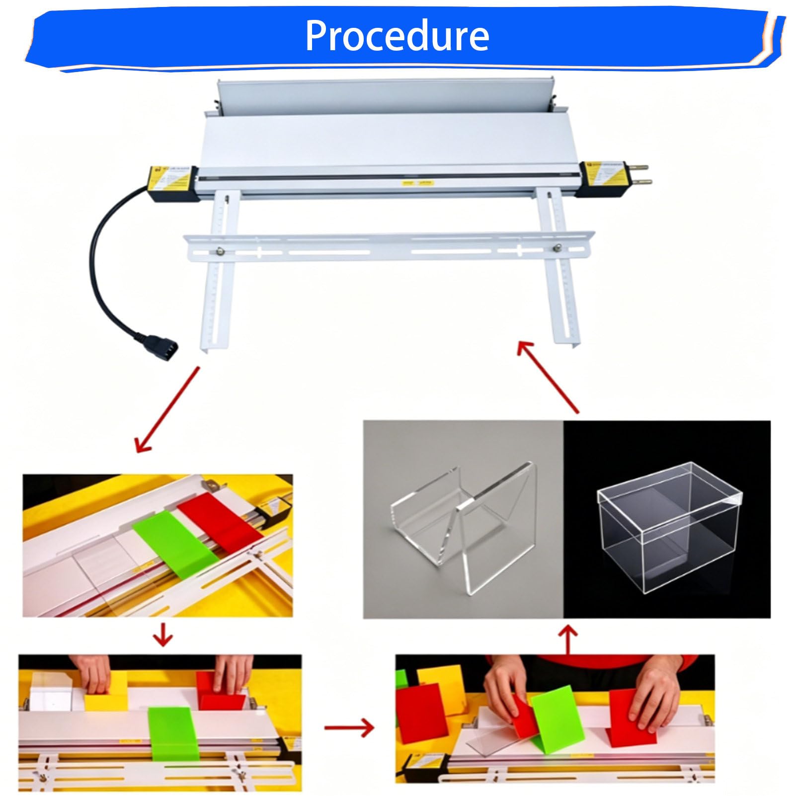 Macchina Piegatrice per Acrilico, Plastica E PVC, con Larghezze di Lavoro da 30 Cm, 60 Cm E 125 Cm, Dotata di Supporto E Riscaldatore per PVC, per La Realizzazione di Insegne 12Inch