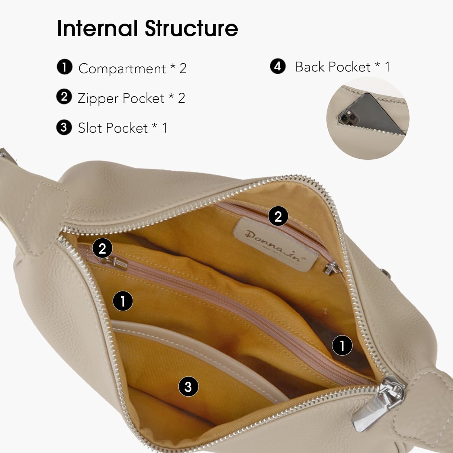 Casual Soft Leather Hobo Bags Women Crossbody, Trendy Crescent Shoulder Bag and Mini Purse - Image 5