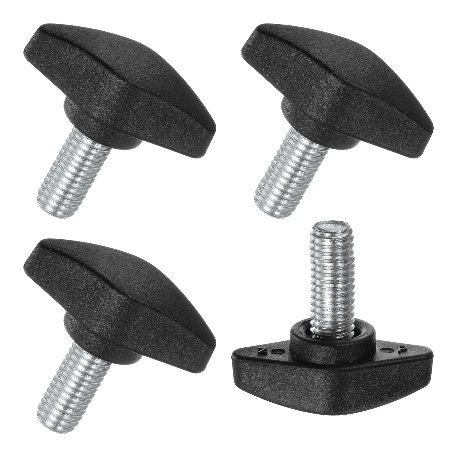 M METERXITY 4-Pack Thumb Screws, M8x16mm Tee Wing Knobs, Plastic T Handles Clamping Knob for Woodworking/Machinery/Equipment