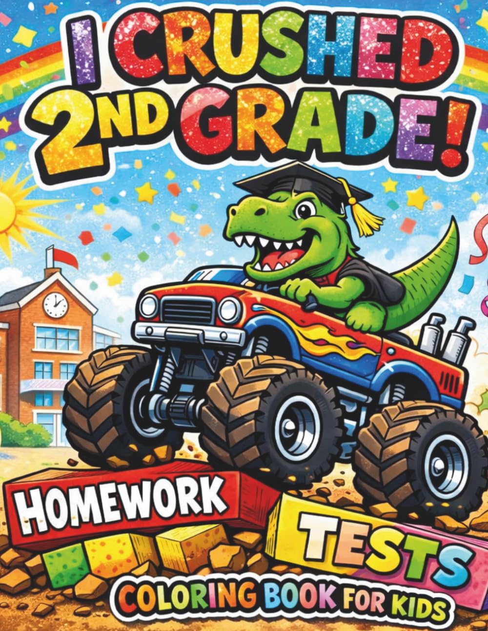 I Crushed 2nd Grade! Coloring Book for Kids: With 50 Fun Graduation Coloring Pages for Second Graders