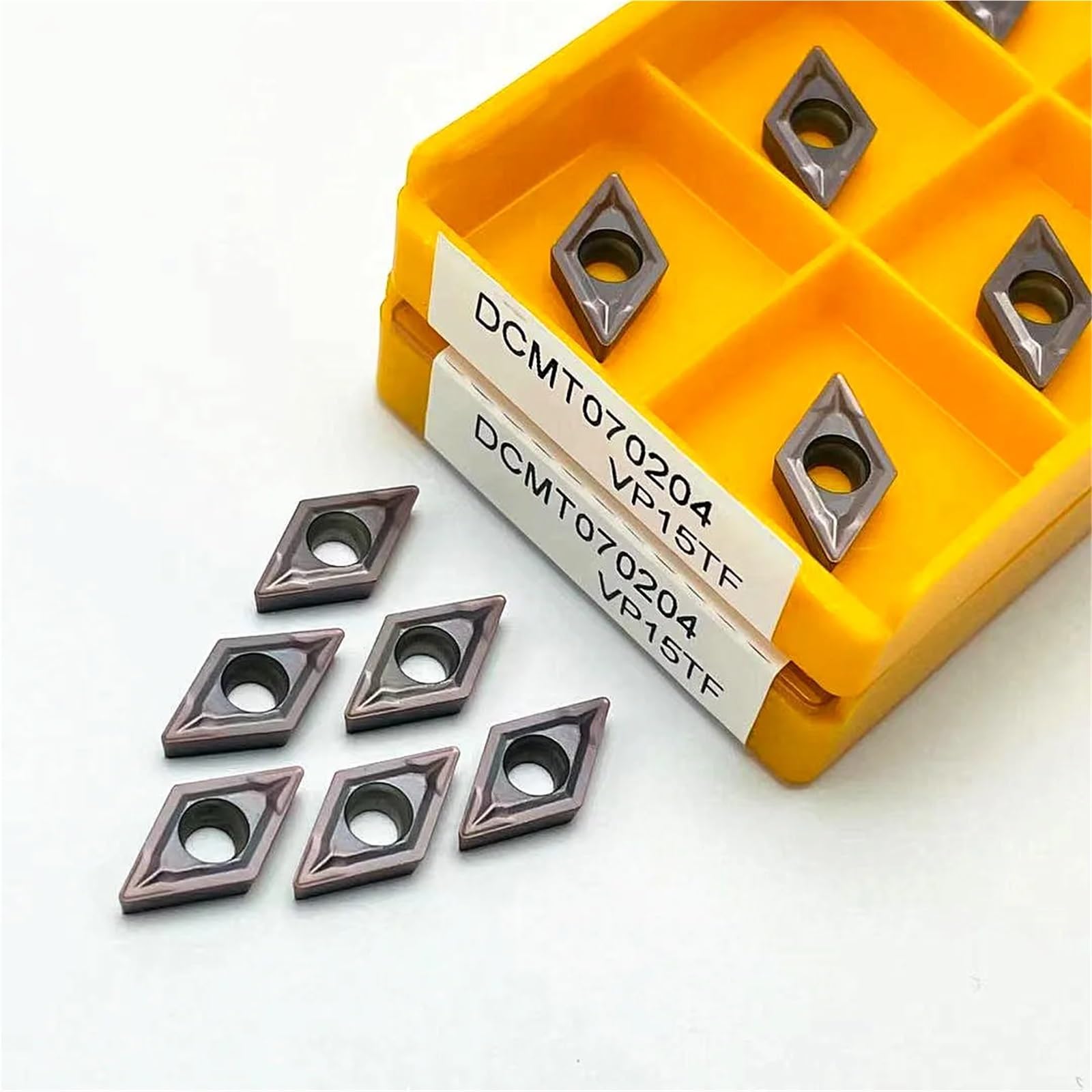 plaquita de torneado, 10 piezas DCMT070204 UE6020 VP15TF US735, herramienta de corte carburo alta calidad, inserto torneado DCMT 070204, juego insertos torno CNC(DCMT070204 VP15TF)
