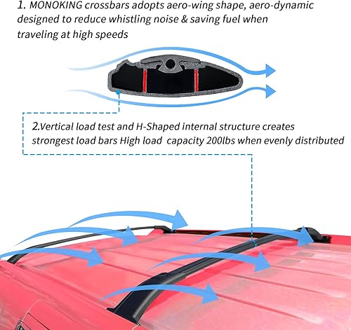 Miniatura 3 de Barras transversales para portaequipajes compatibles con GMC YukonChevrolet TahoeChevy SuburbanCadillac Escalade 2015-2020 con rieles laterales,
