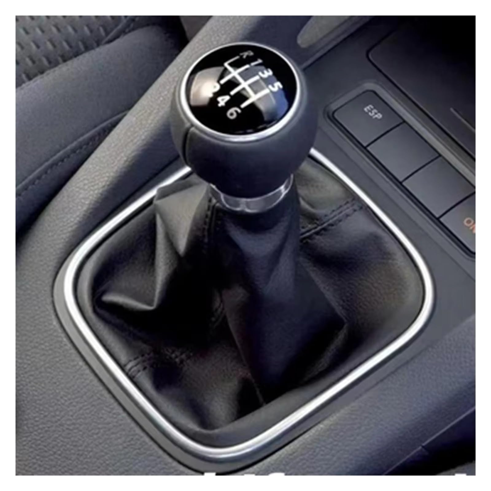 XKOEHXJ Car Gear Shift Knob for Golf 5 6 for Jetta MK5 MK6 Car Stick Lever Shifter Handball with Gaiter Boot Cover 5/6 Speed Gear Shift Knob Gearbox Boot Cover(6-Speed)