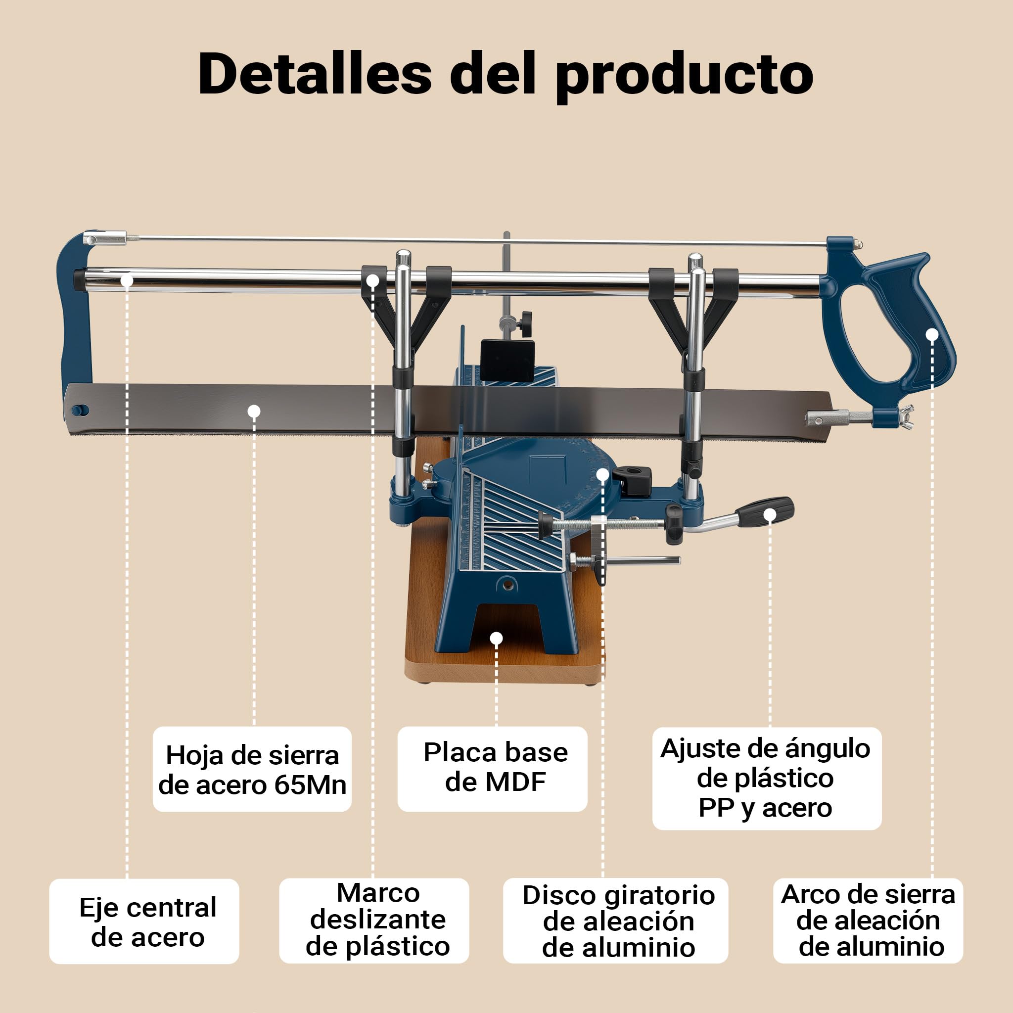 Sierra precisión tronzadora ingletadora angulo de mano 600 mm