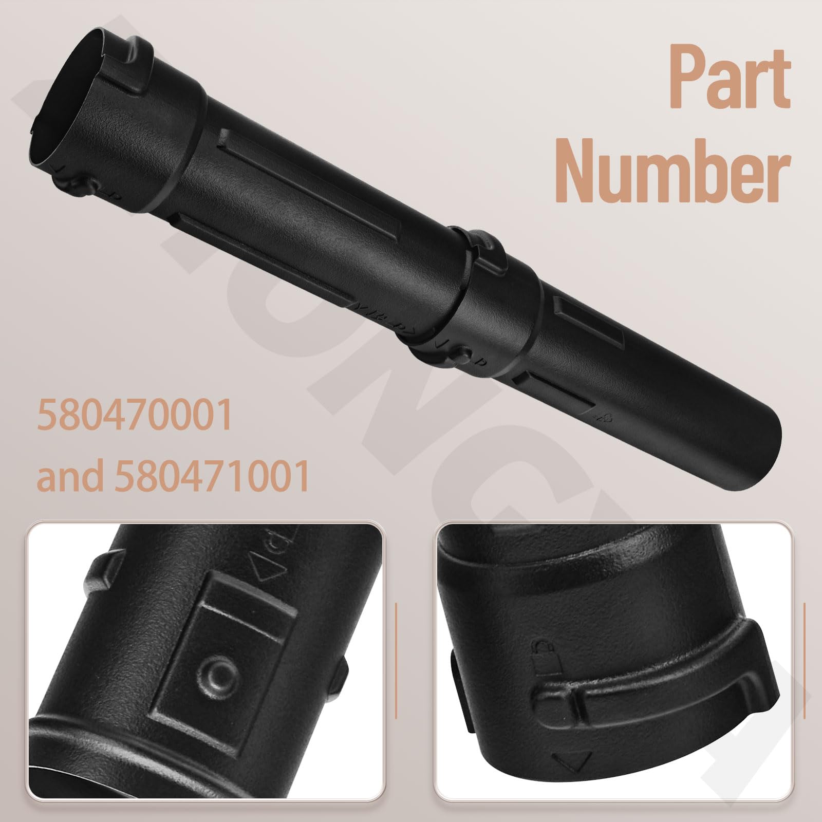 580470001 580471001 - Juego de tubos de soplador compatible con soplador de mochila Homelite Ryobi 40V RY40404 RY40440 y RY38BP de 38 cc