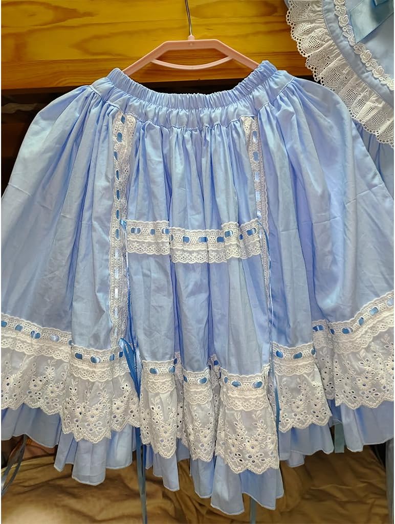 Handmade Women Lolita Cute Cotton Half Base Skirt Petticoat Short Lace Dress Princess Skirt Custom Made