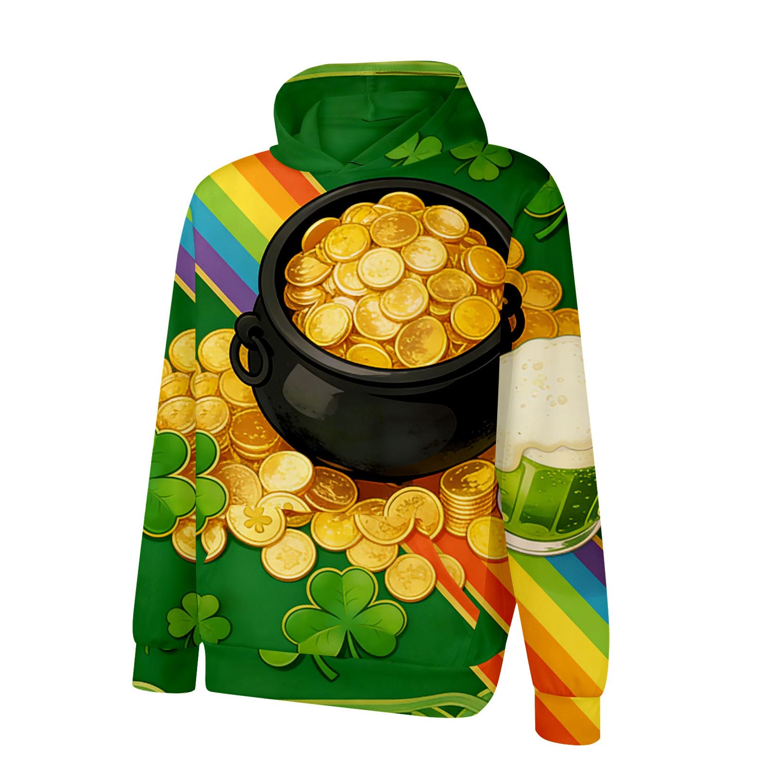Ropa Protección Solar Camiseta del Día De San Valentín para Niños, Sudaderas con Capucha Manga Larga, Atuendo, Irlandesa Divertida Top Hombre (Black, S) Mangas Proteccion Camisa Corta