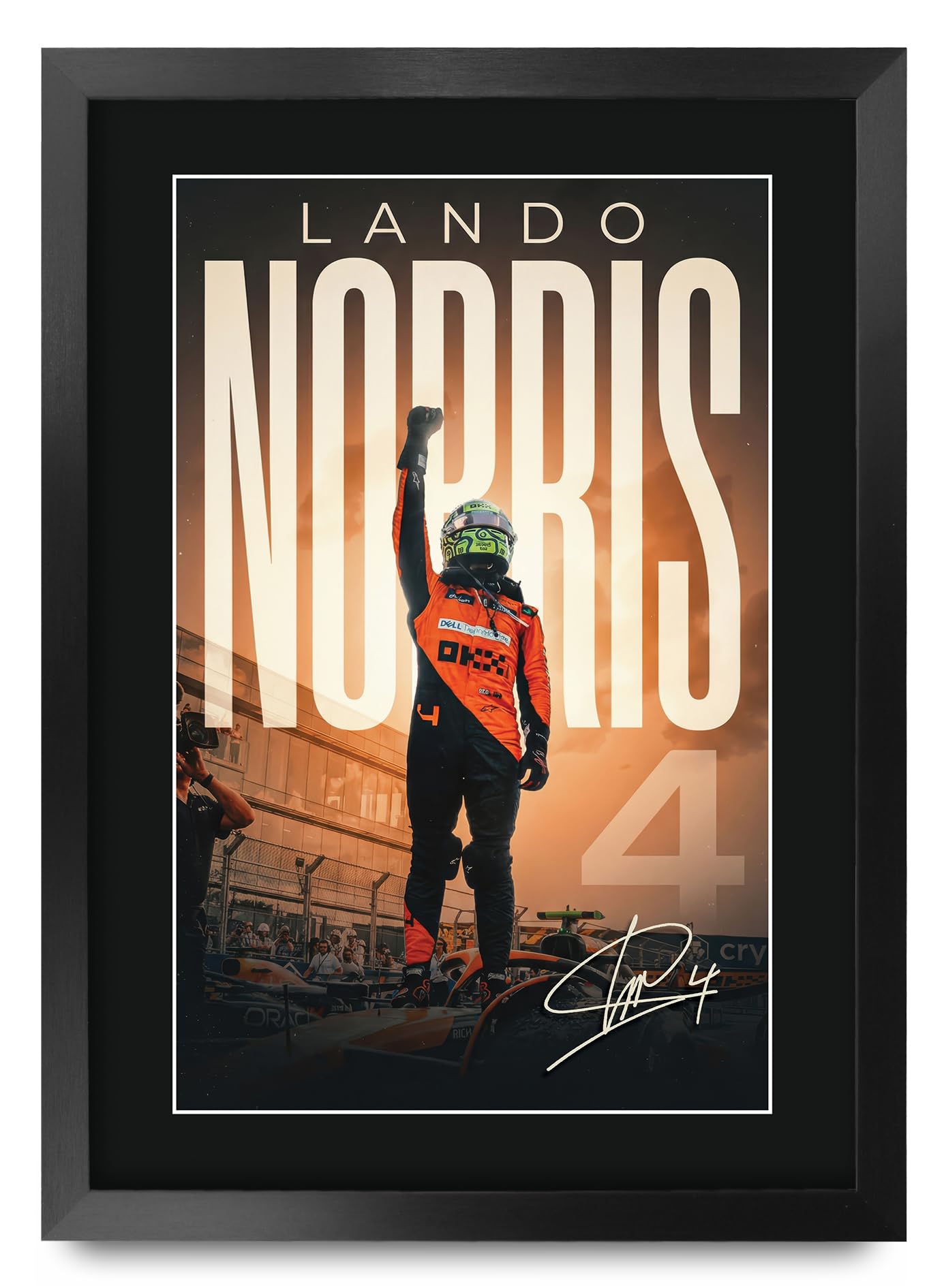 HWC Trading Lando Norris Formula 1 Gifts Printed Signed Autograph Picture for F1 Formula 1 Racing Fans (ID-000186) - A3 Framed