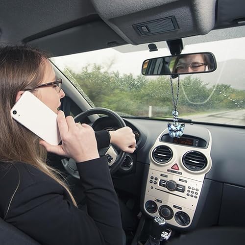 Miniatura 6 de Adorno colgante de mariposa para automóvil, accesorios de cristal de mariposa para el espejo retrovisor de mariposa para espejo retrovisor de