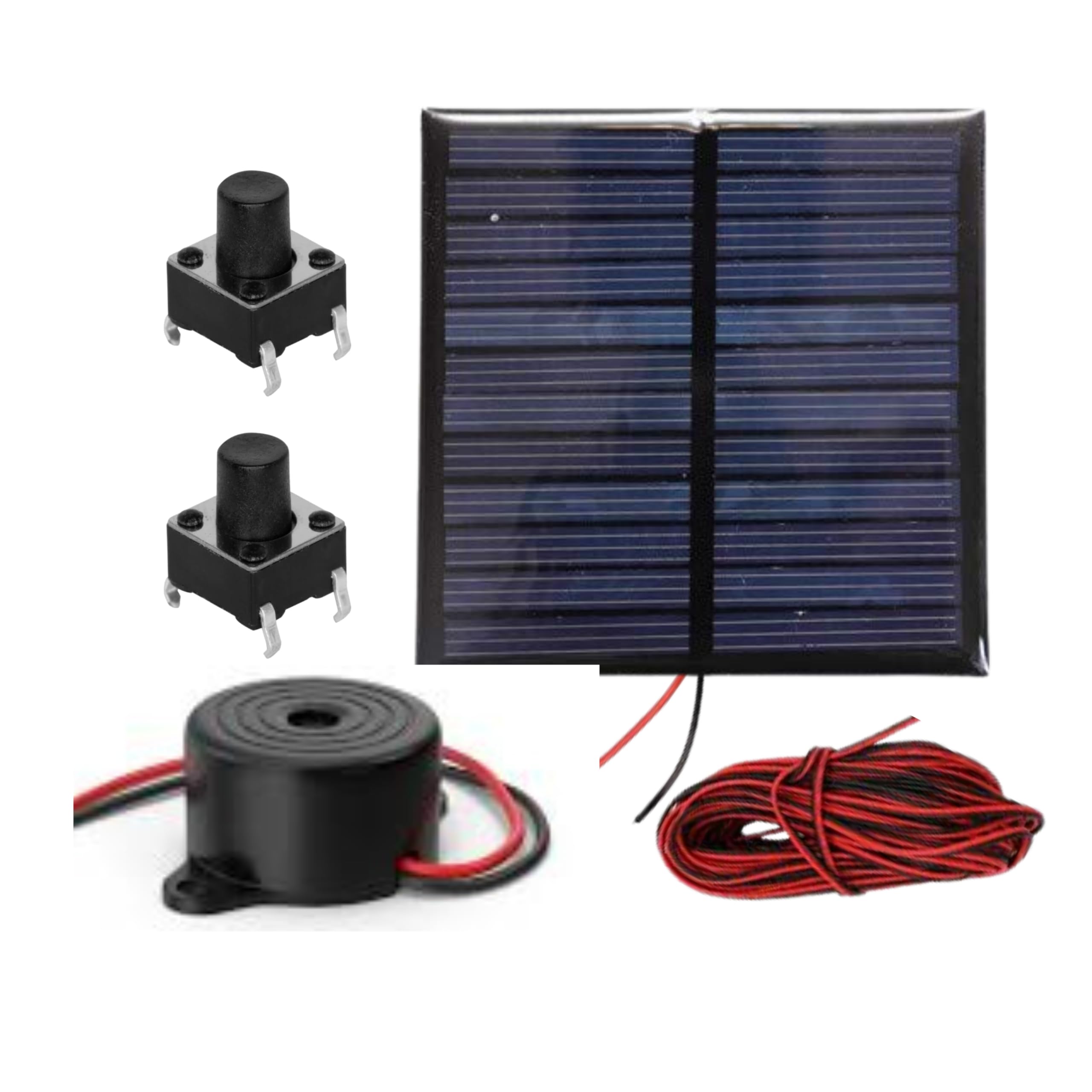Electron Solar Panel for Project with Buzzer, and Wires,Switch,Wire Connector Combo Solar Project Kit-image-21