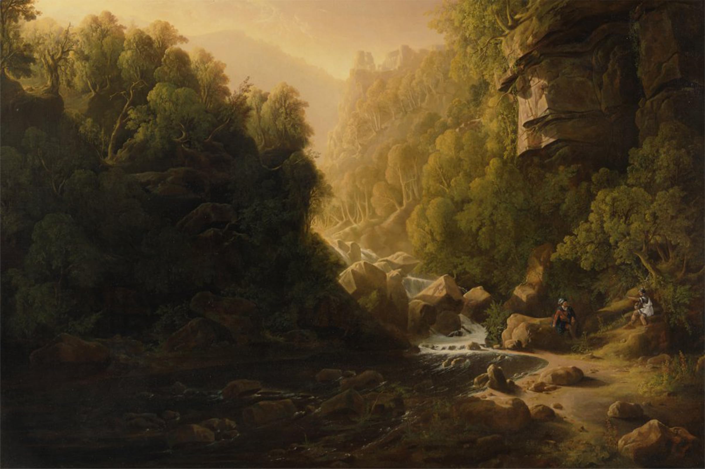 ARTXLXXBN Famous Print Painting Colorful Art Print the Mountain Torrent by Danby Canvas Art Decorations for Home Decor 60x90cm