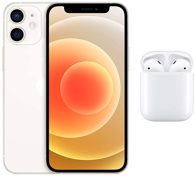 New Apple iPhone 12 Mini (64GB) - White with AirPods with Charging Case