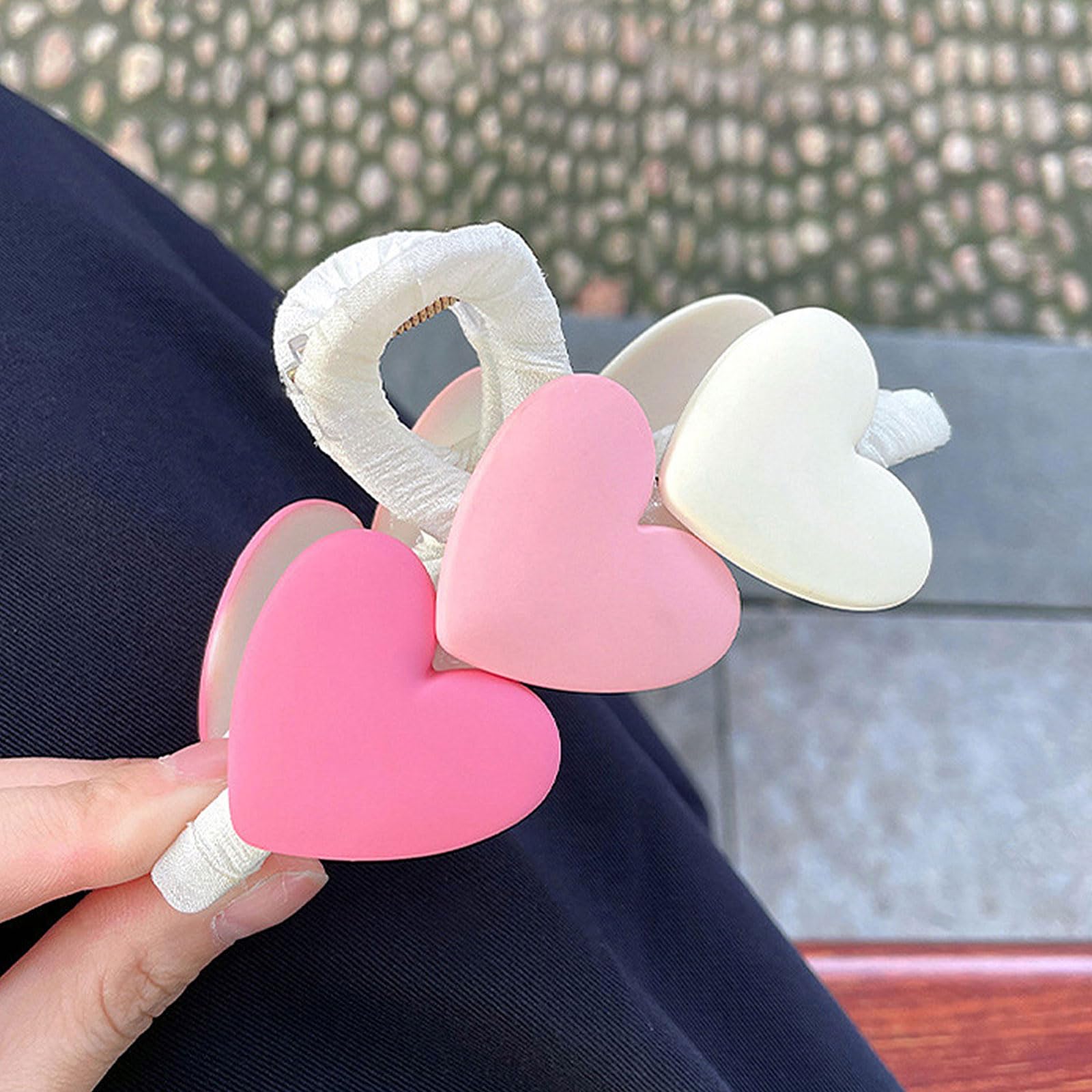 【Herlipto】Heart Hair Clip Amazon.com : HIFANMM Valentines Heart Hair Claw Clips Large Pink