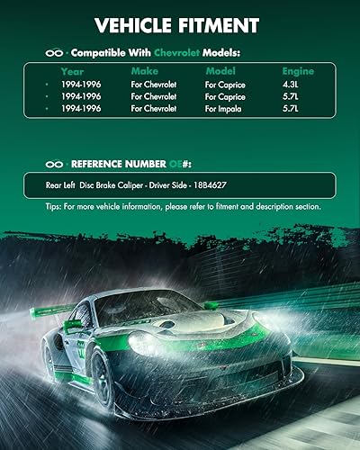 Miniatura 3 de SCITOO Pinza de freno trasera izquierda con soporte 18-B4726 rojo compatible para Cadillac 2000-2002 para Chevrolet 1999-2005 para GMC 1999-2005