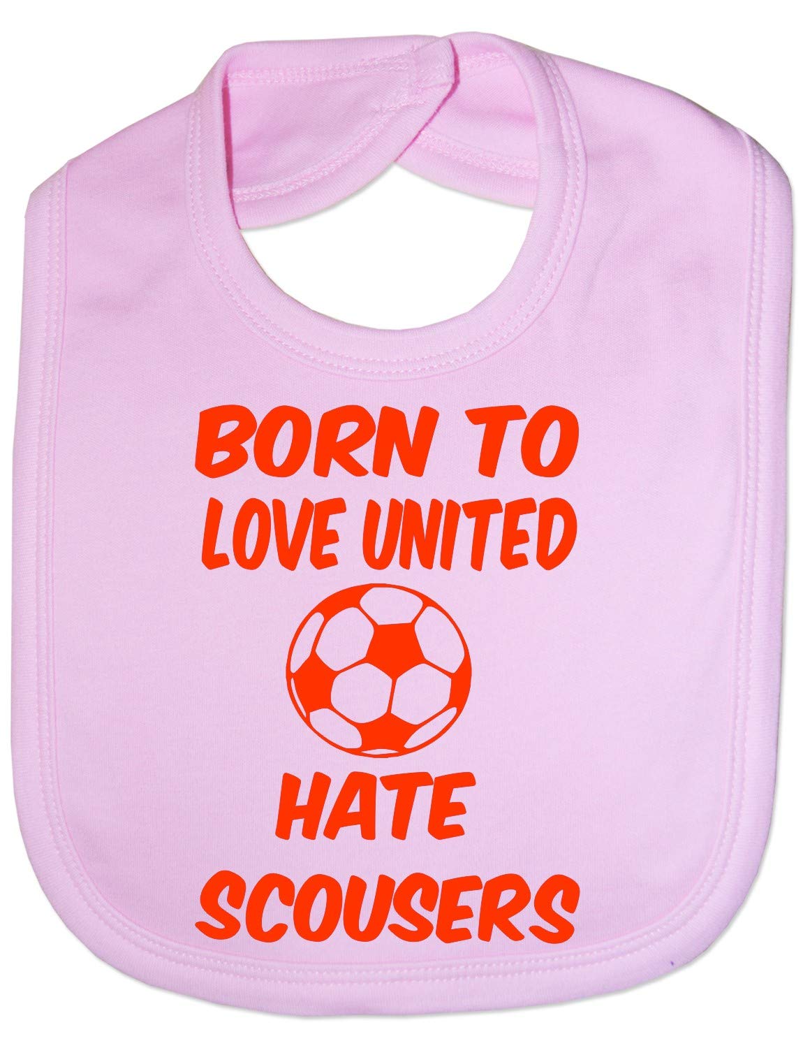 Love Man United Hate Scousers- Funny Baby/Toddler/Newborn Bibs - Baby Gift pink