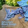 3D Printed Articulated Dragon Toy - 40cm Long with Expandable Wings & Vibrant Gradient Colors - Flexible Fidget Sensory Figure for Kids & Adults (Blue)