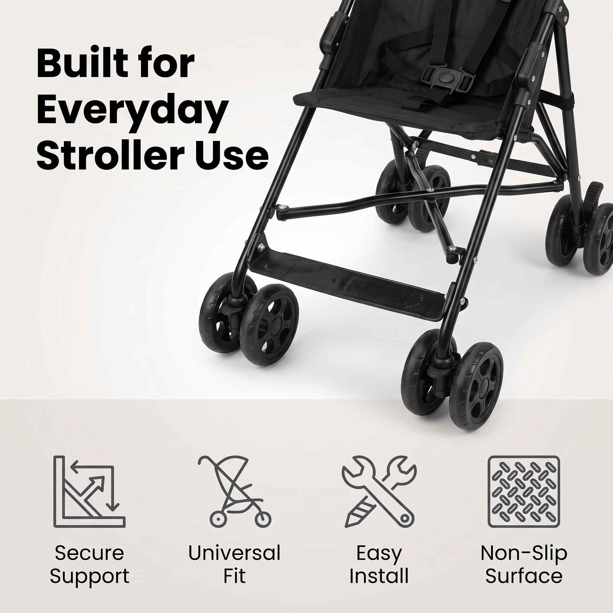 2 reposapiés de repuesto para cochecito de bebé, ajustables, extensión de estribo y accesorios para asientos de cochecito, conectores de cochecito de bebé, conectores de cochecito de bebé (37 cm)