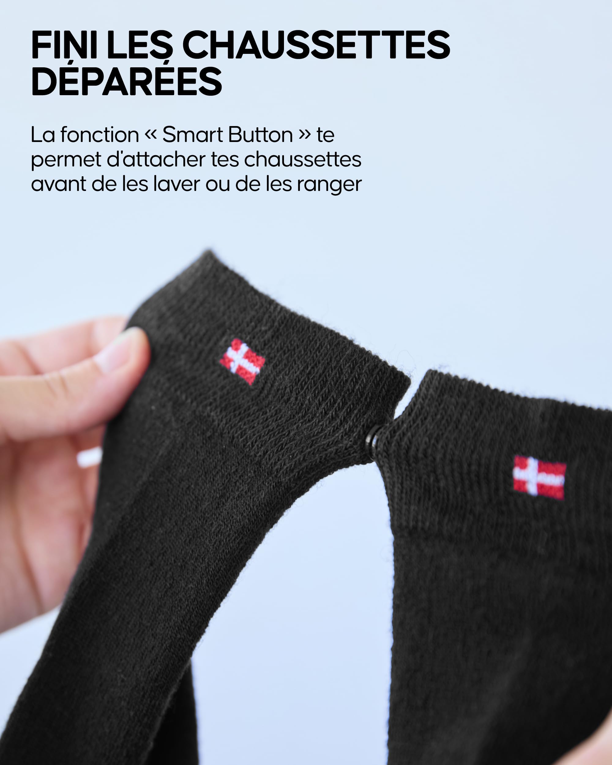 DANISH ENDURANCE Chaussettes Boutonnées en Laine Mérinos, Lot de 3 ou 5 | Chaussettes en Laine Mérinos avec Système de Paires Boutonnées, Anti-Odeurs, pour le Quotidien et le Bureau, Unisexe