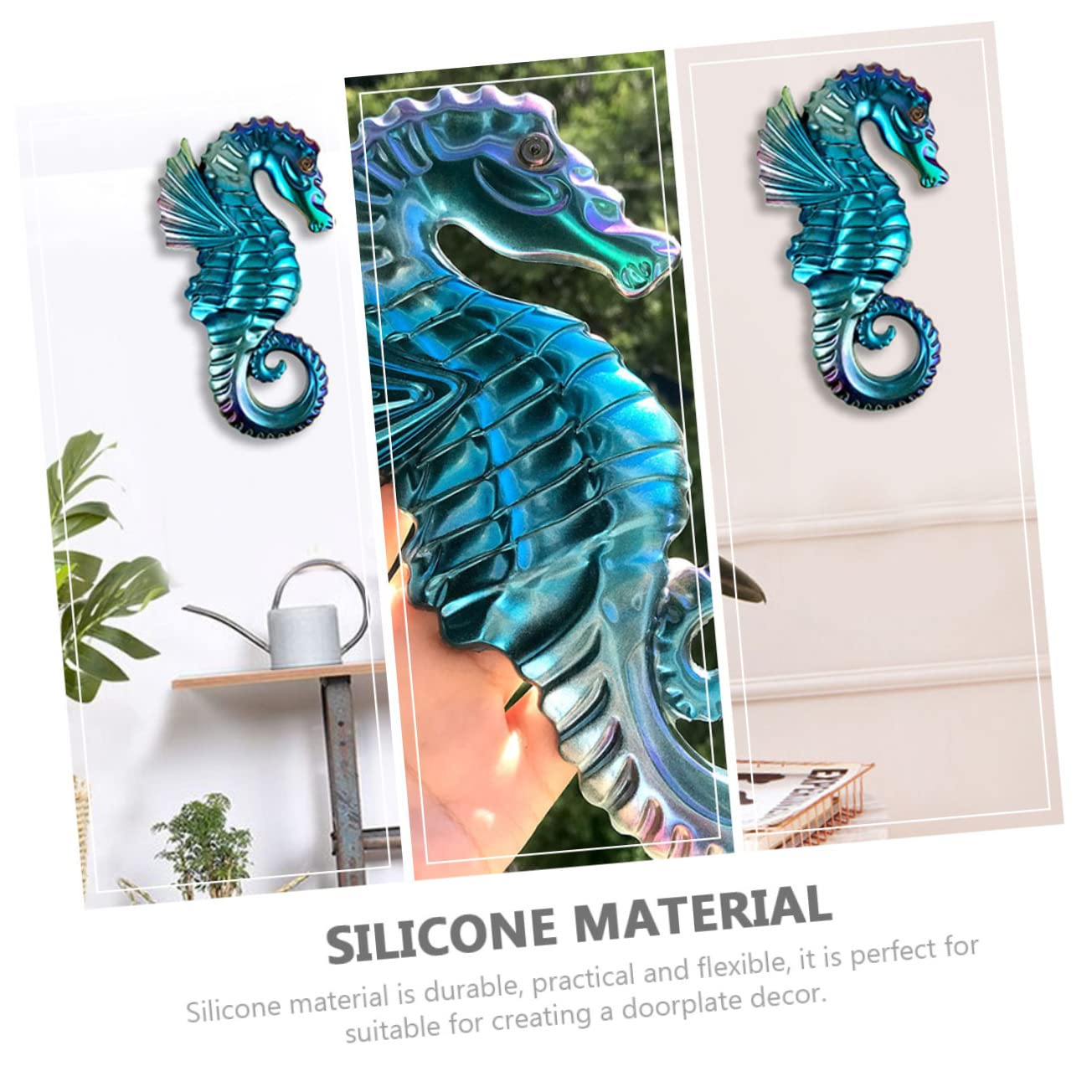 SHINEOFI 5pezzi Stampo Silicone Per Decorazioni Forma Di Cavalluccio Marino Mold Flessibile Per Creazioni Artigianali e Decorazioni Murali Alta Elasticità e Resistenza Allo Strappo