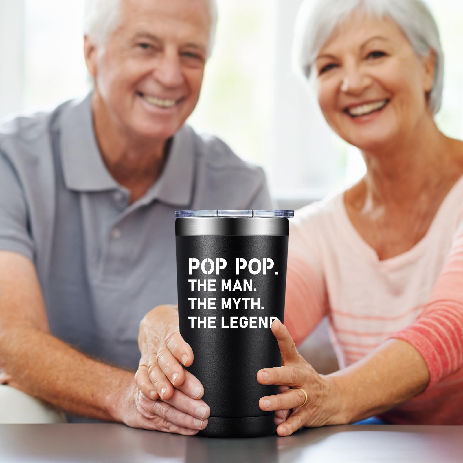 BIRGILT Pop Pop Gifts from Grandkids - Poppop Fathers Day Gift - Best Poppop Ever Gifts for Birthday, Christmas - Pop Pop Tumbler 20oz