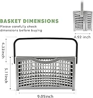 Vista 4 de Cesta universal de repuesto para lavavajillas, cesta 2 en 1 para utensilios/cubiertos, compatible con Bosch, Maytag, Kenmore, Whirlpool, KitchenAid