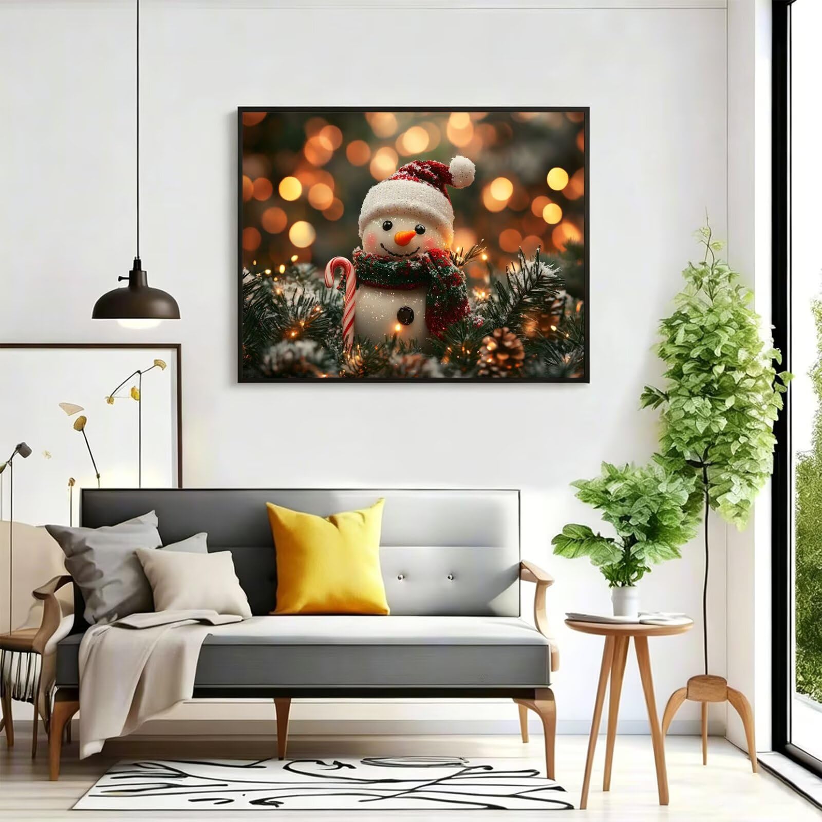 Pintar por Numeros Navidad Pinturas Acrilicas Muñeco de nieve Pintura por Numeros Lienzos para Pintar, Pintura Acrilica Manualidades, Decoración Hogar, Regalos Cumpleaños, 90x120cm Sin Marco, q-782