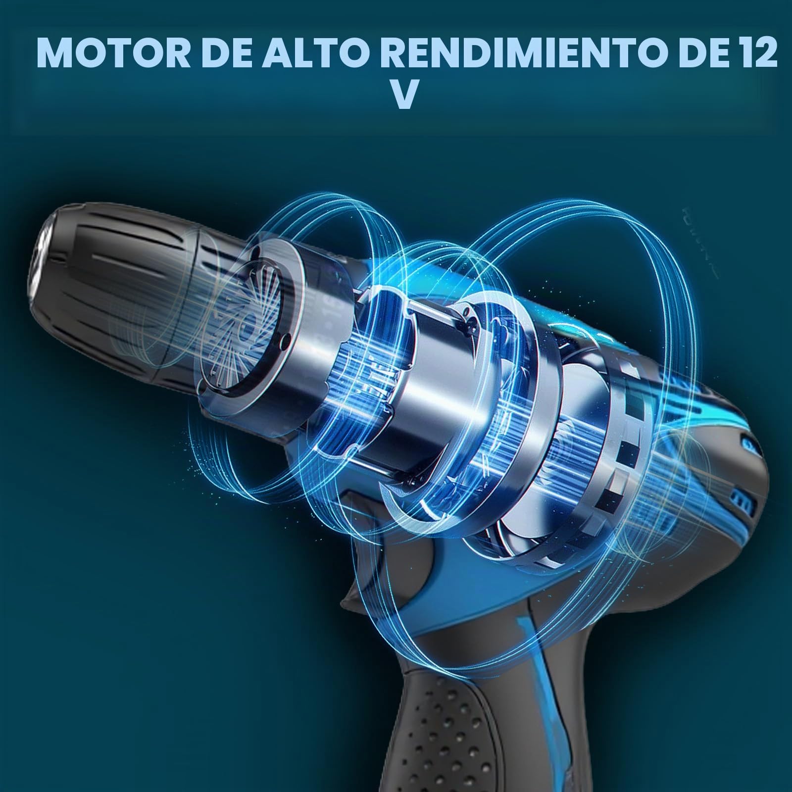 Atornillador con batería, 12V, más de 25 ajustes de torque, 2 velocidades, luz LED, diseño sin cable, pequeño atornillador de batería para paredes de perforación, madera