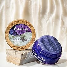 Mintree Organic Sugar Body Scrub with Ceramides & Collagen | Tan Removal & Brightening Bathing Scrub | Removes Dead Skin | Reduces Ingrown Hair | Soft & Smooth Skin | Body Scrub for Men & Women (150 G, Calm a sutra)