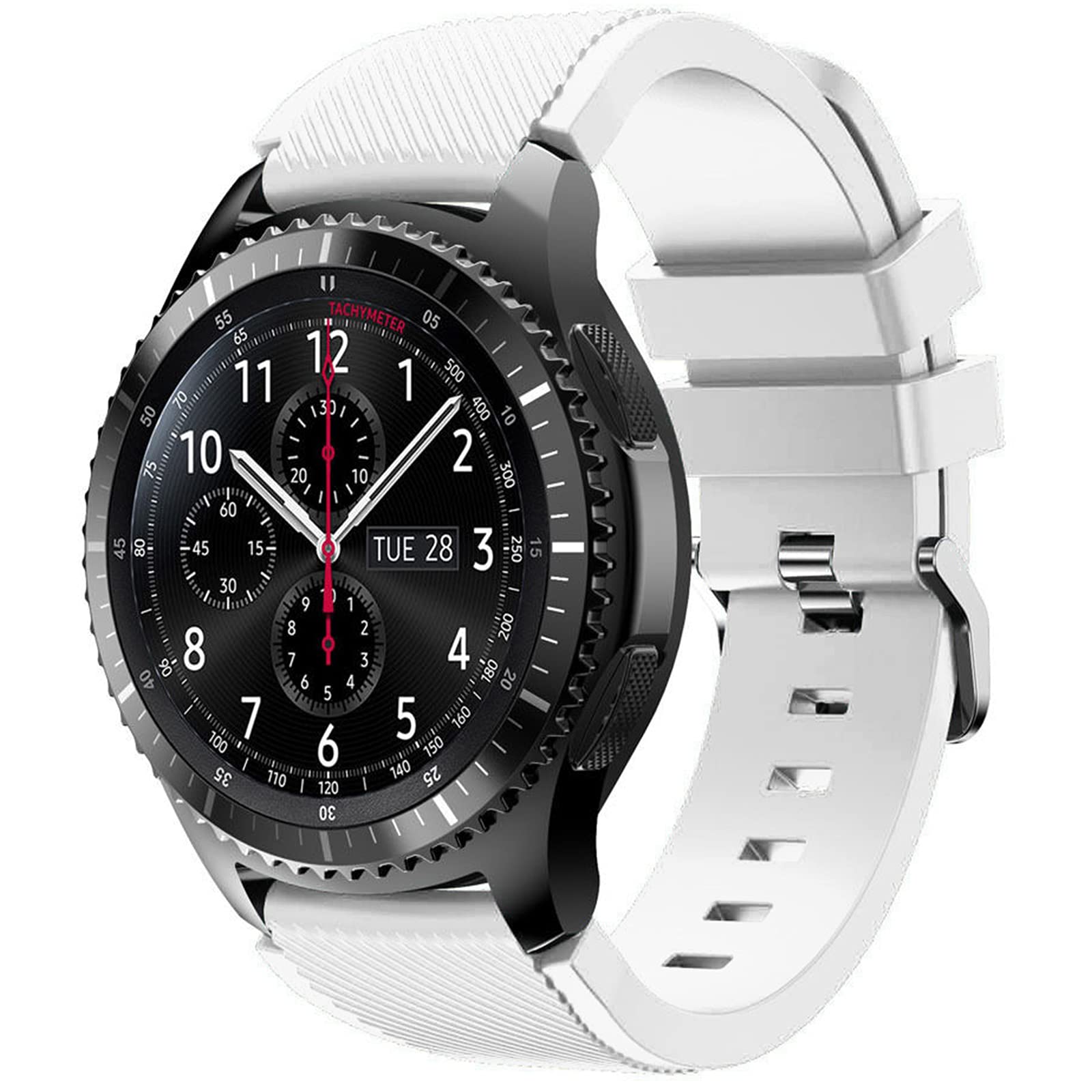 Silicone Band Compatible with Samsung Galaxy Watch 46mm/Gear S3 Frontier,  Classic Watch Bands/Galaxy Watch 45mm Bands ,22mm Soft Silicone Bands