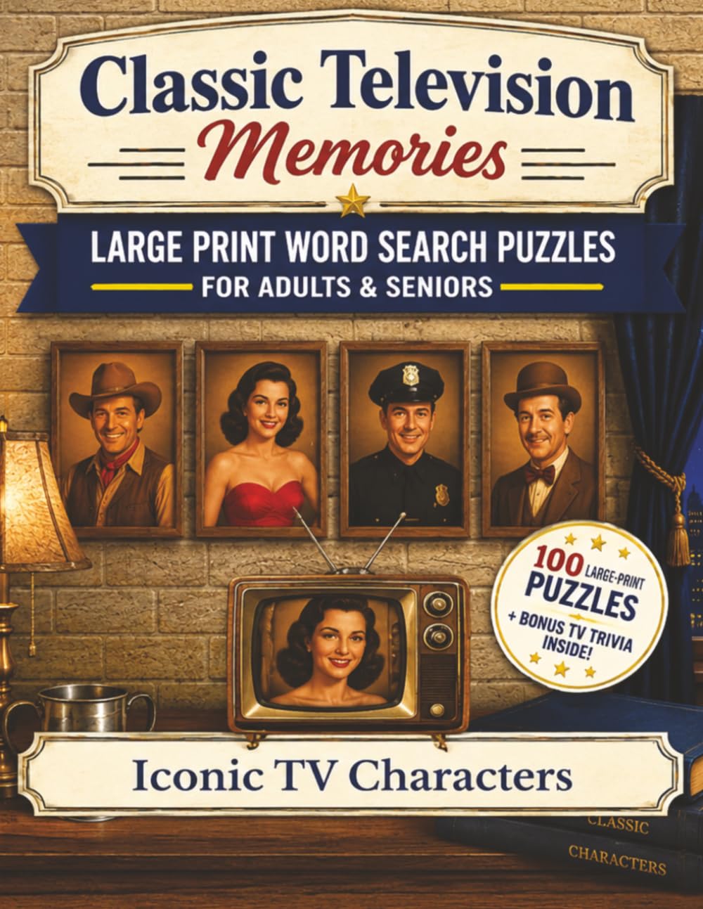 Classic Television Memories: Iconic TV Characters: Large Print Word Search Puzzles for Adults & Seniors — 100 Nostalgic Puzzles Featuring Unforgettable TV Characters, with Bonus Classic Trivia