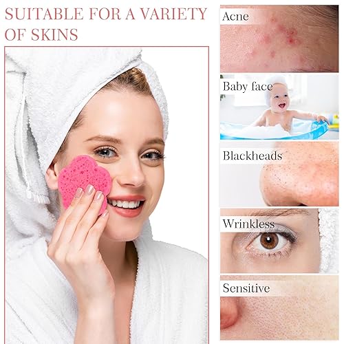 Vista 59 de Sieral 120 esponjas faciales comprimidas con contenedor, almohadillas de esponja desechables para lavar la cara, exfoliante, esteticista, Verde