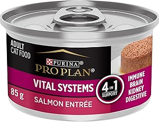 Purina Pro Plan Vital Systems Salmon Wet Cat Food Pate 4-in-1 Brain, Kidney, Digestive and Immune Formula - 3 oz. Can