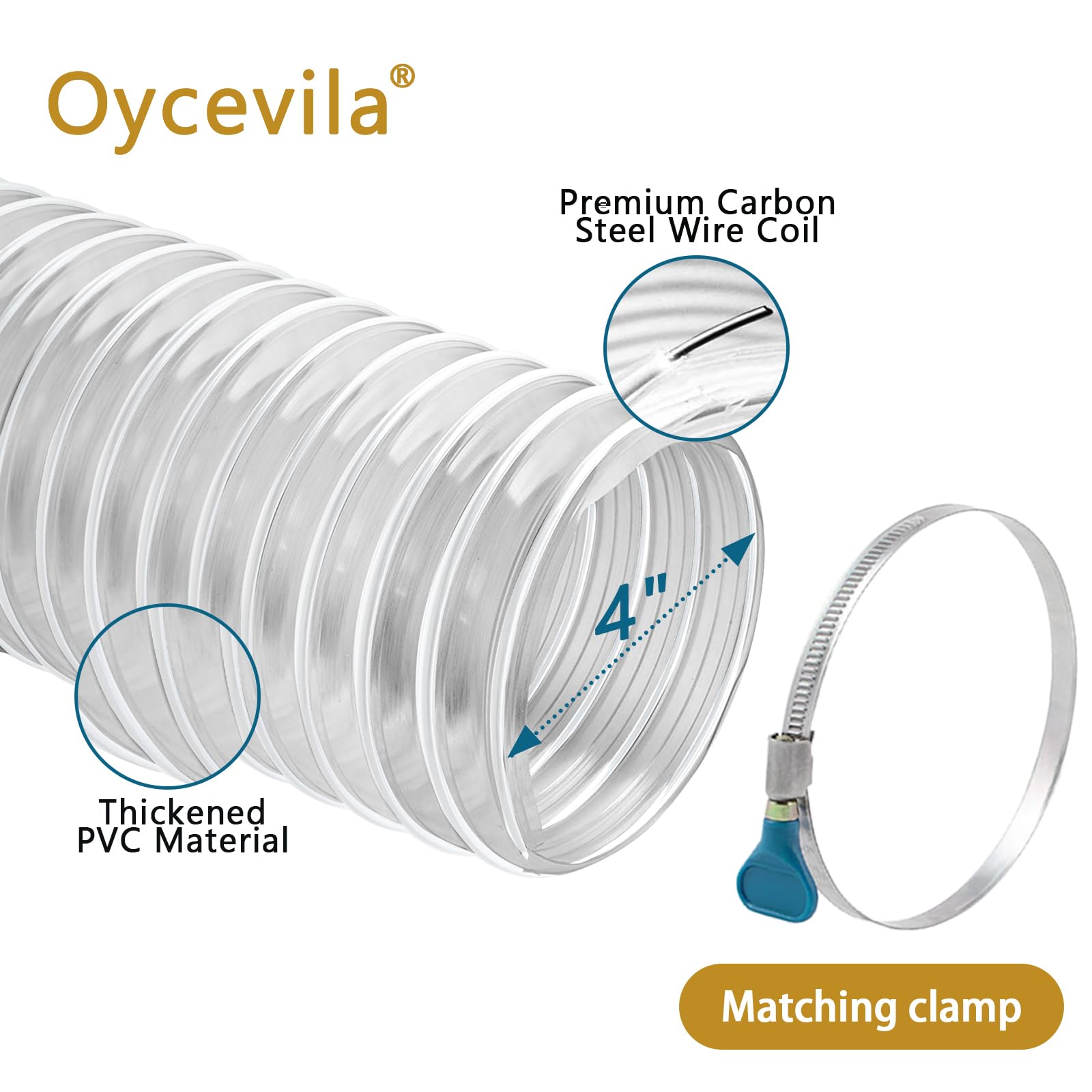 Tubo di raccolta polvere in PVC 4" x 20'