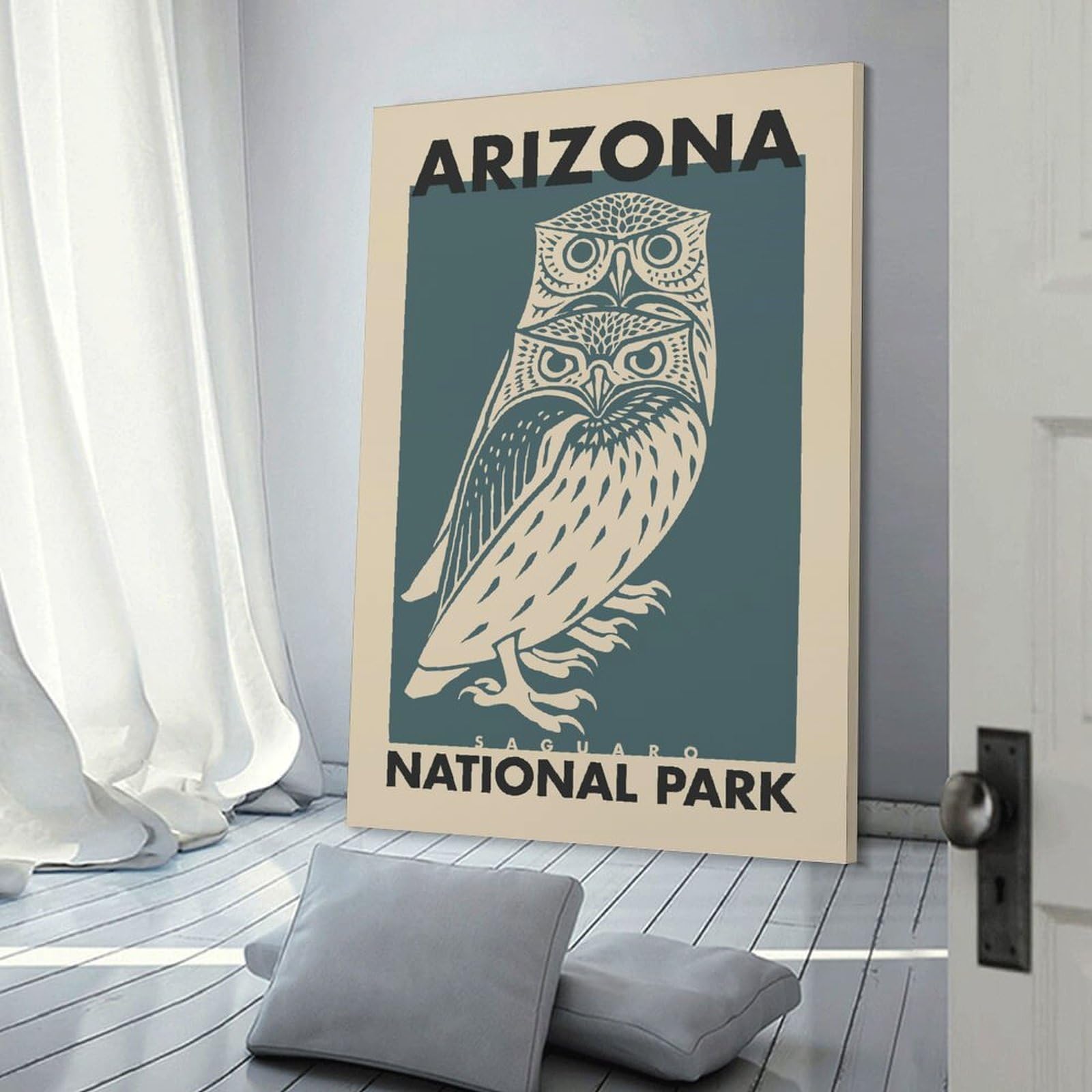 Junmoney Arizona Saguaro Park Home Decor Wall Art 20x30inch(50x75cm), for Restful Interiors, Bedrooms Or Small Rooms, A Warm Accent for Relaxed Interiors