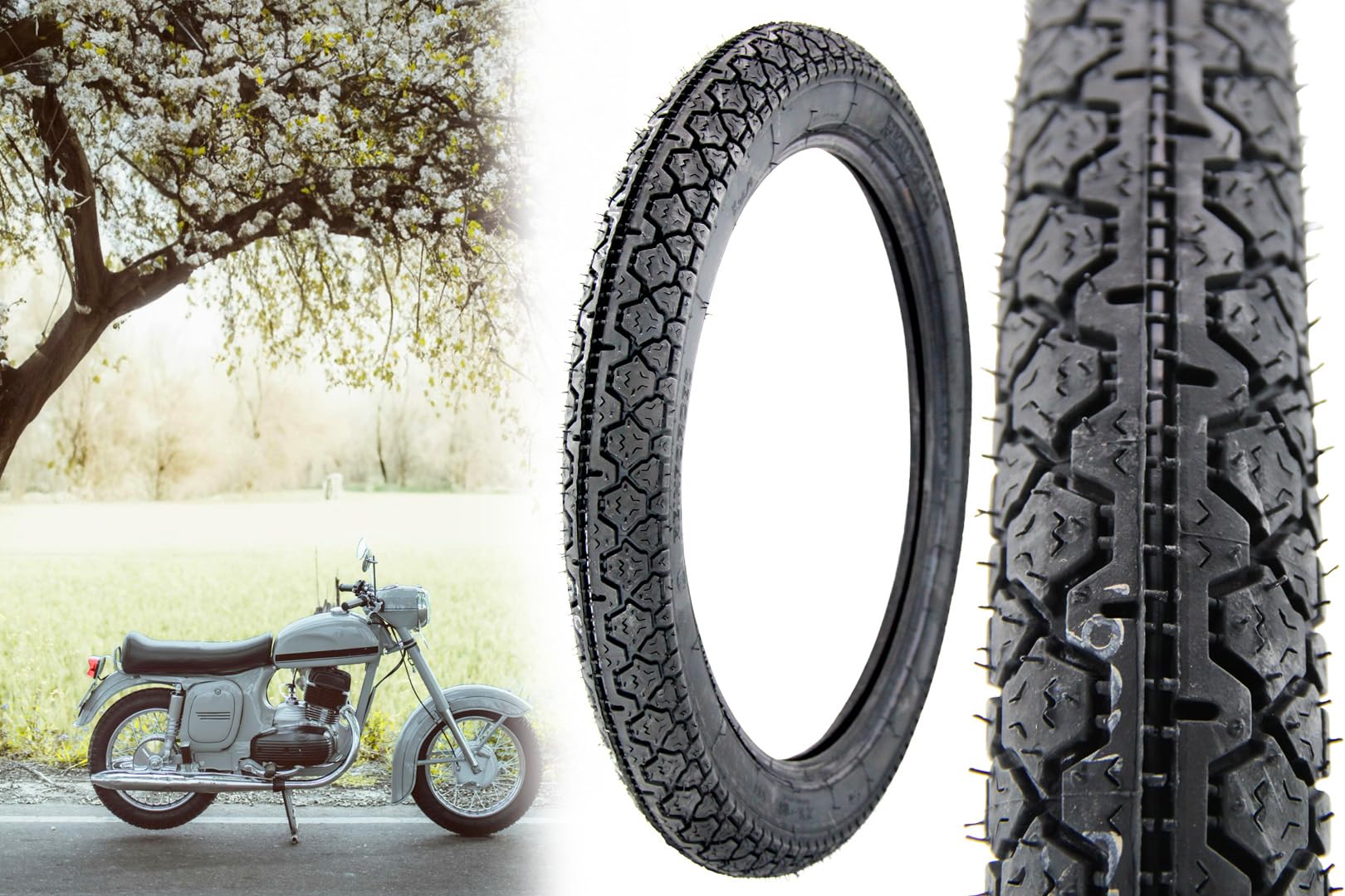 Reifen 2.75 x 17 Zoll Profil K36, 47P bis 150 Km/h TT, Reinforced kompatibel mit Honda Hercules Zündapp Kymco Simson, hergestellt mit Heidenau
