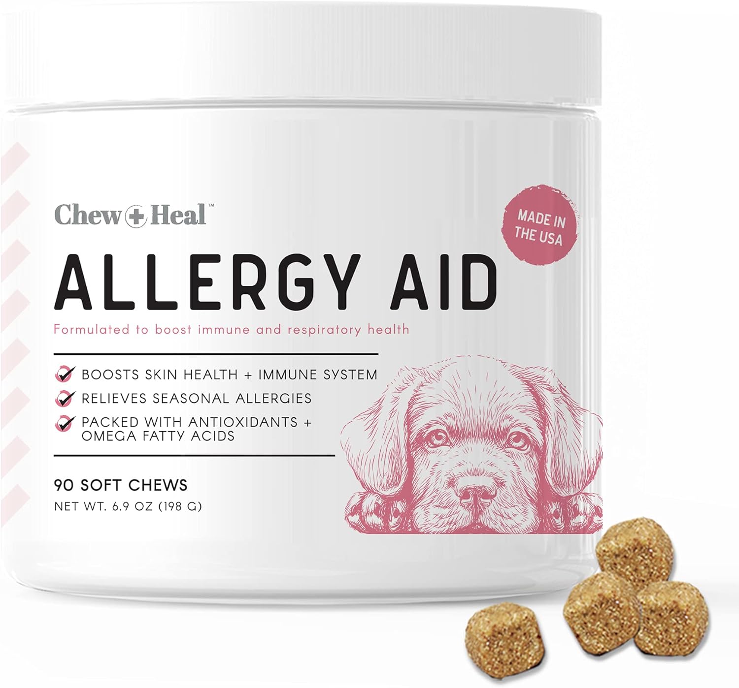 Dog Allergy Chews with Antioxidants, 90 Delicious Soft
