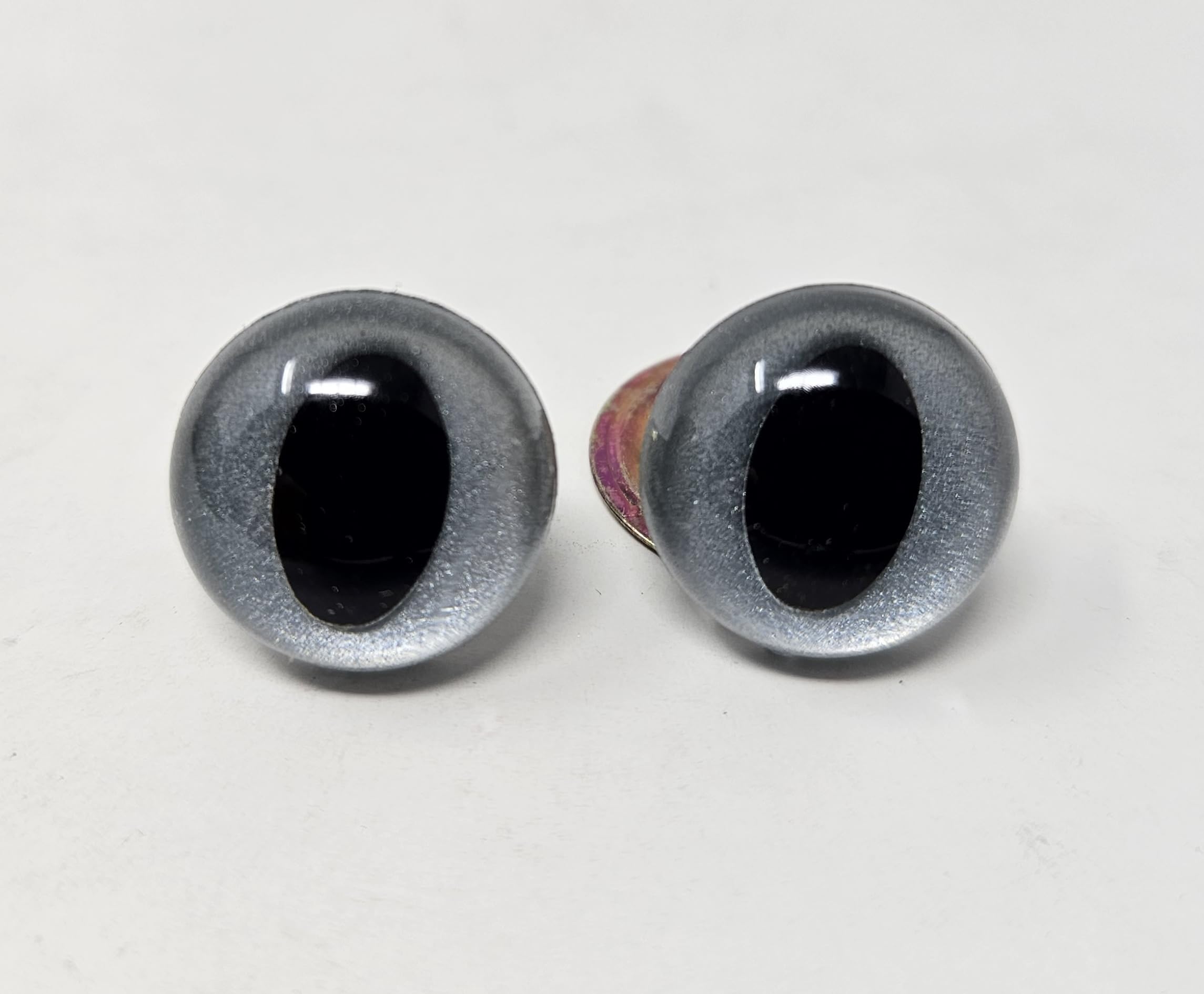 Pair of Zim's 16mm Gold Dust Cat Eyes Plastic Kitty Safety Eyes for Craft Amigurumi Dolls or Puppets (Pack of 6) (Silver/Blue)