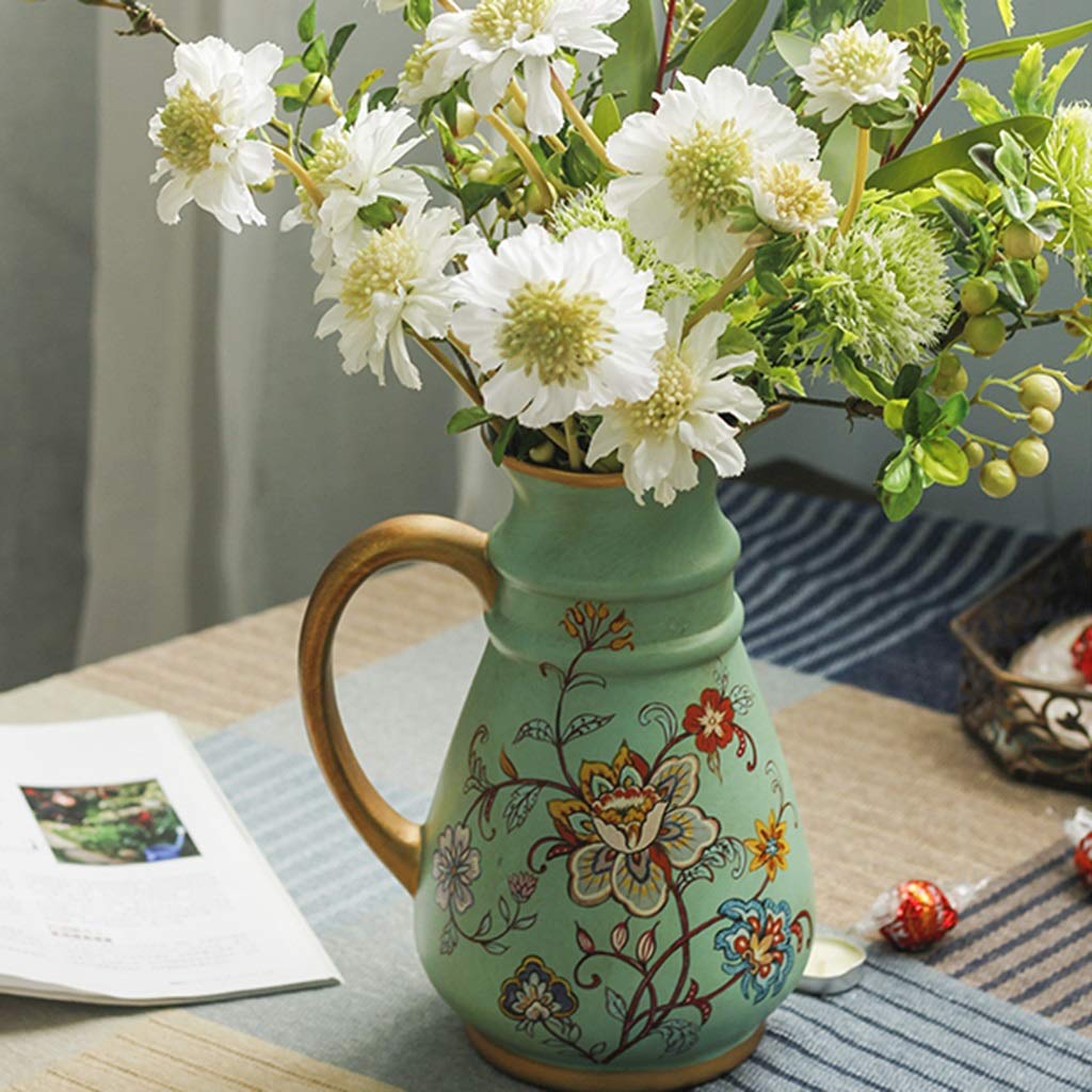 花瓶緑色の花瓶陶磁花器 | ヤマダウェブコム