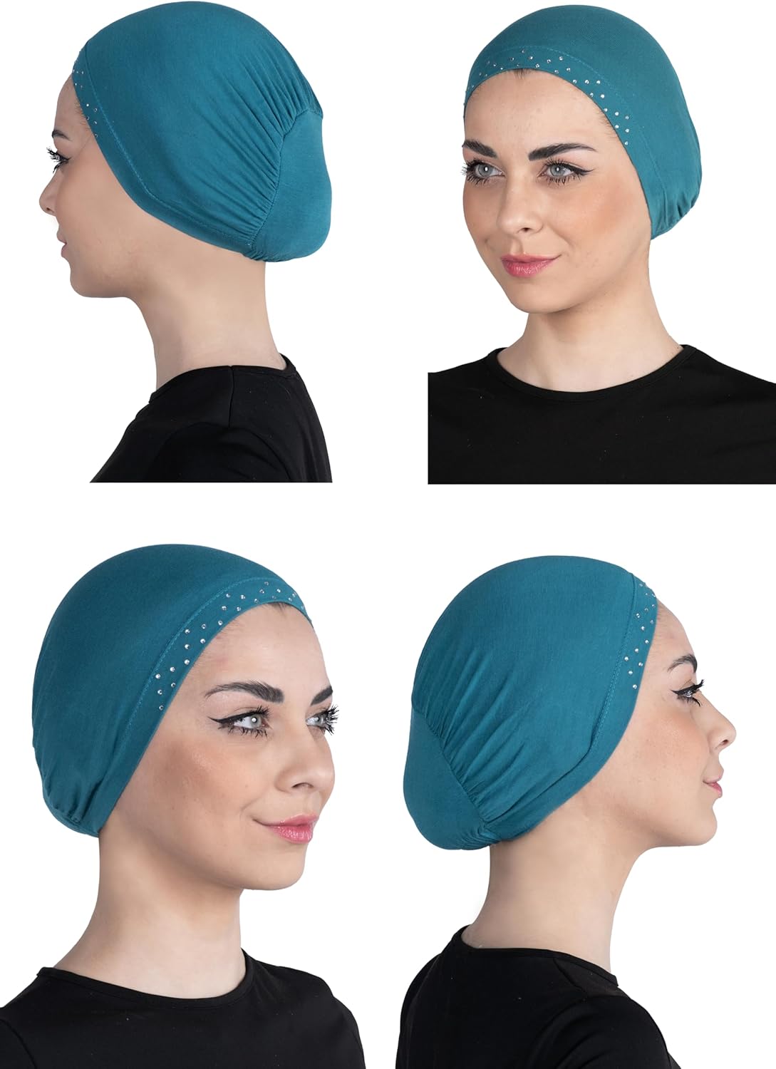 Chemo Headwear for Women Bamboo Cotton Hats for Women Head Scarf for Women's Hair Sleep caps Jewelled Style caps - Image 3