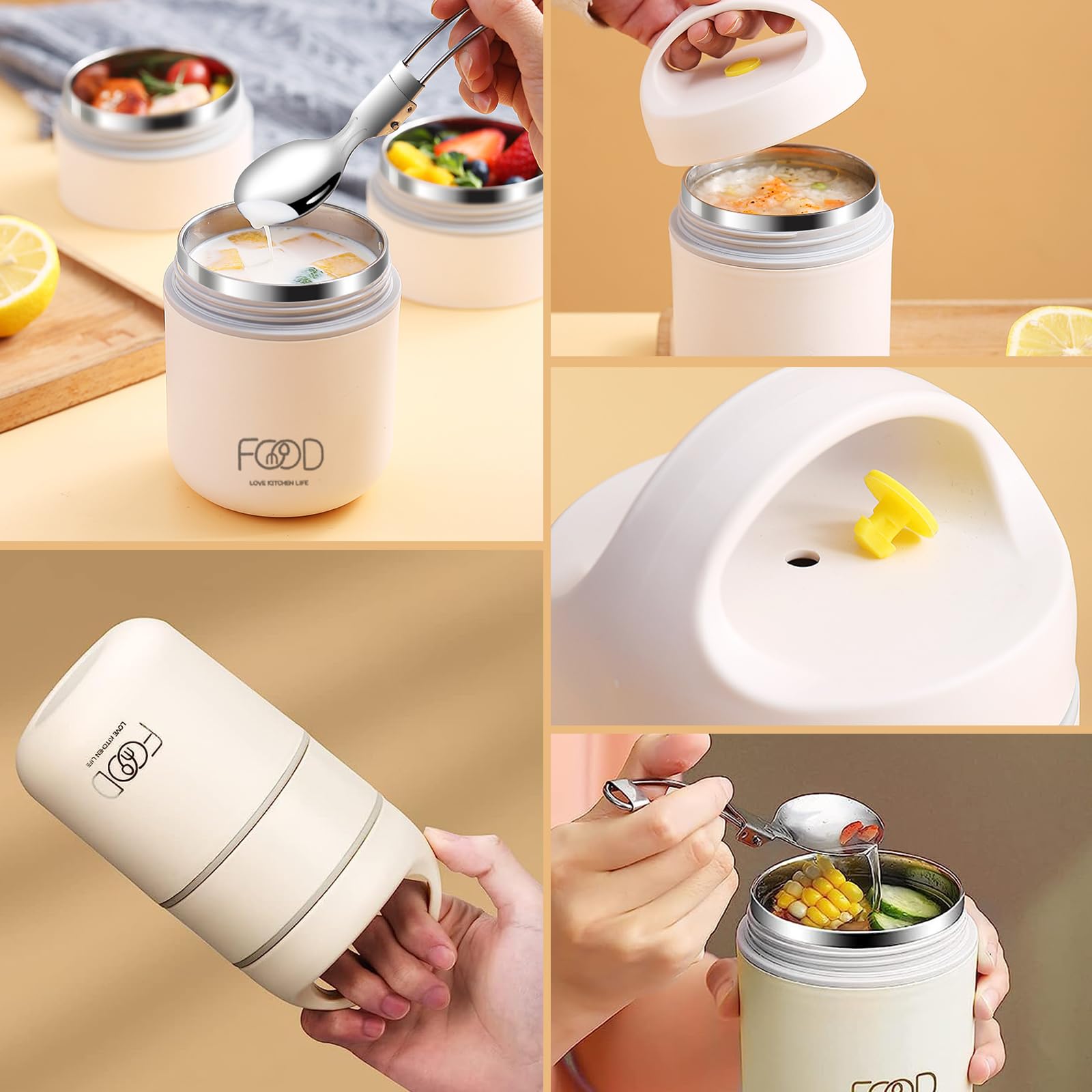 Müslibecher To Go 2 Stück - Doppelschicht PP-Becher Mit Löffel 300+380ml