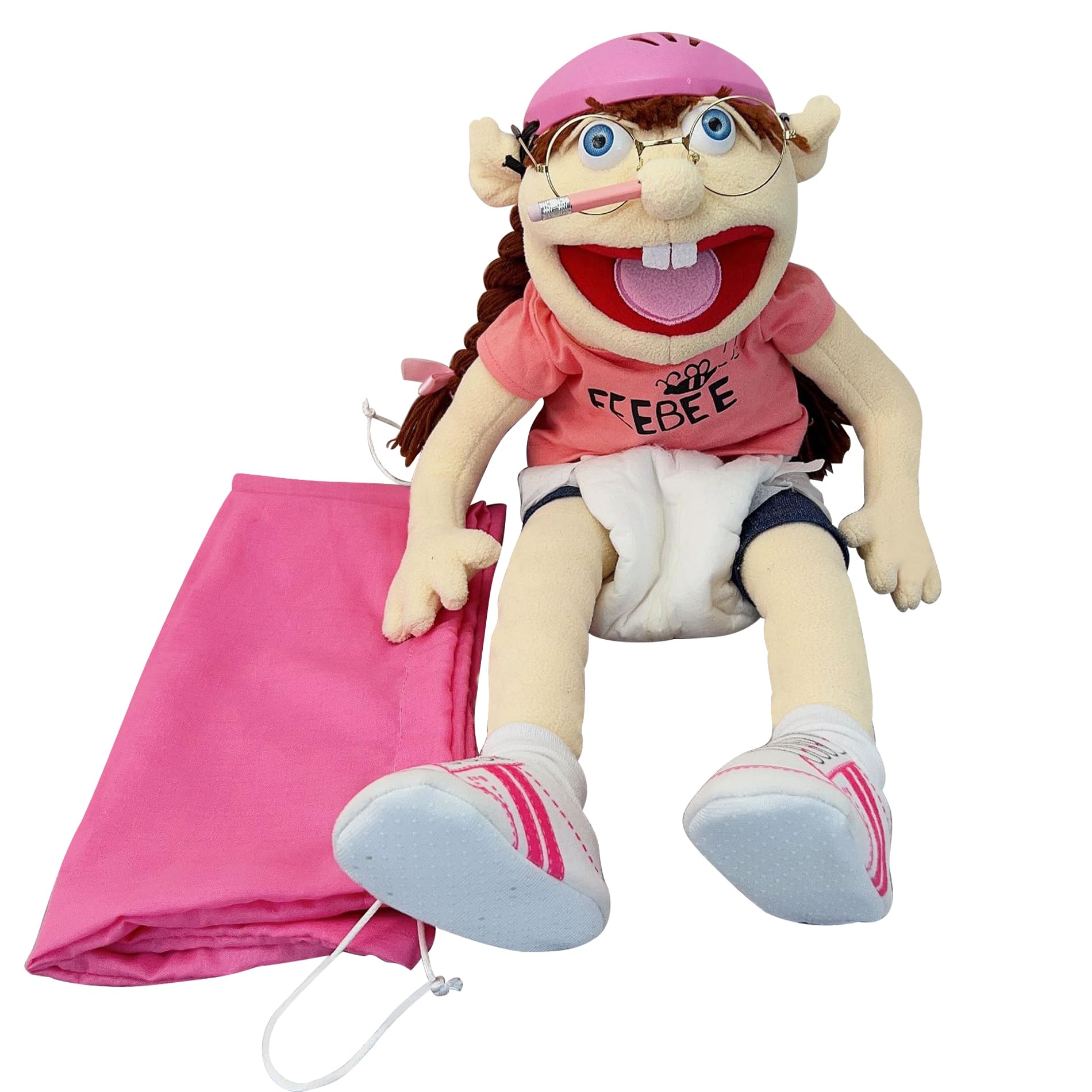 Feebe Je-ffry Puppet Soft Plush,23.6in Feebe Hand Puppet Plush Toy Doll for Birthday Christmas Halloween Party Favor,Play House