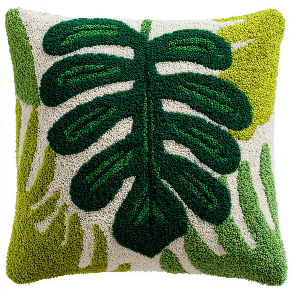 Kitquiver Latch Hook Kits Donkey for Adults,Leaf DIY Latch Hook Cushion Kits and Latch Rug Kits Cross-Stitch Embroidery Cushion Cover for Home Sofa Decoration 17X17 in
