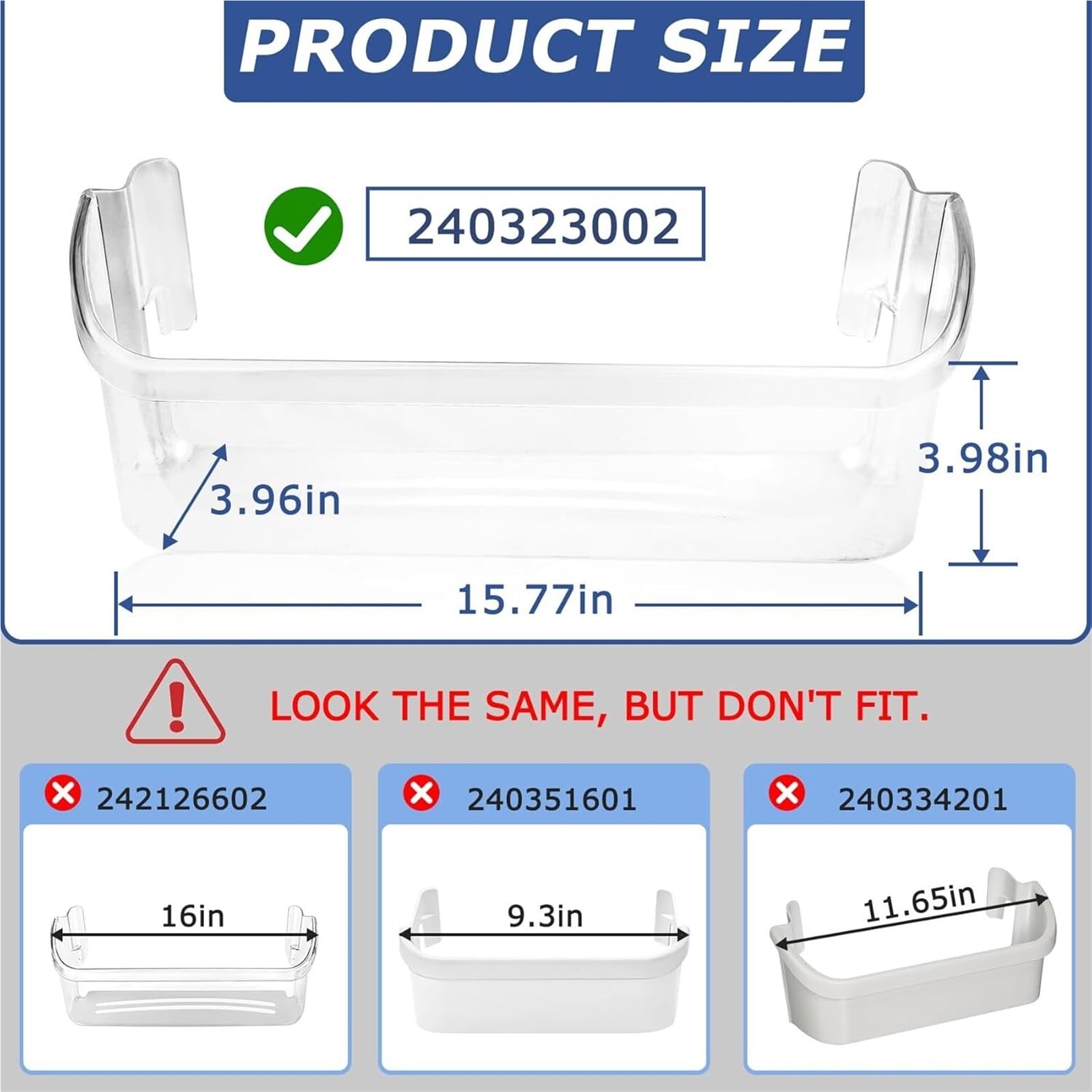 240323002 Contenedor For Estante De Puerta De Refrigerador, FGHS2631PF4A FGHS2655PF5A FGHS2655PF4 DGUS2645LF6A FGUS2642LF2