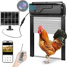 Chicken Flap Automatic Solar with 1080P Camera, Monitoring and Remote Control via App & Remote Control, WiFi Electric Chicken Coop Door with Voice Call Function & Timer, 5000 mAh Battery