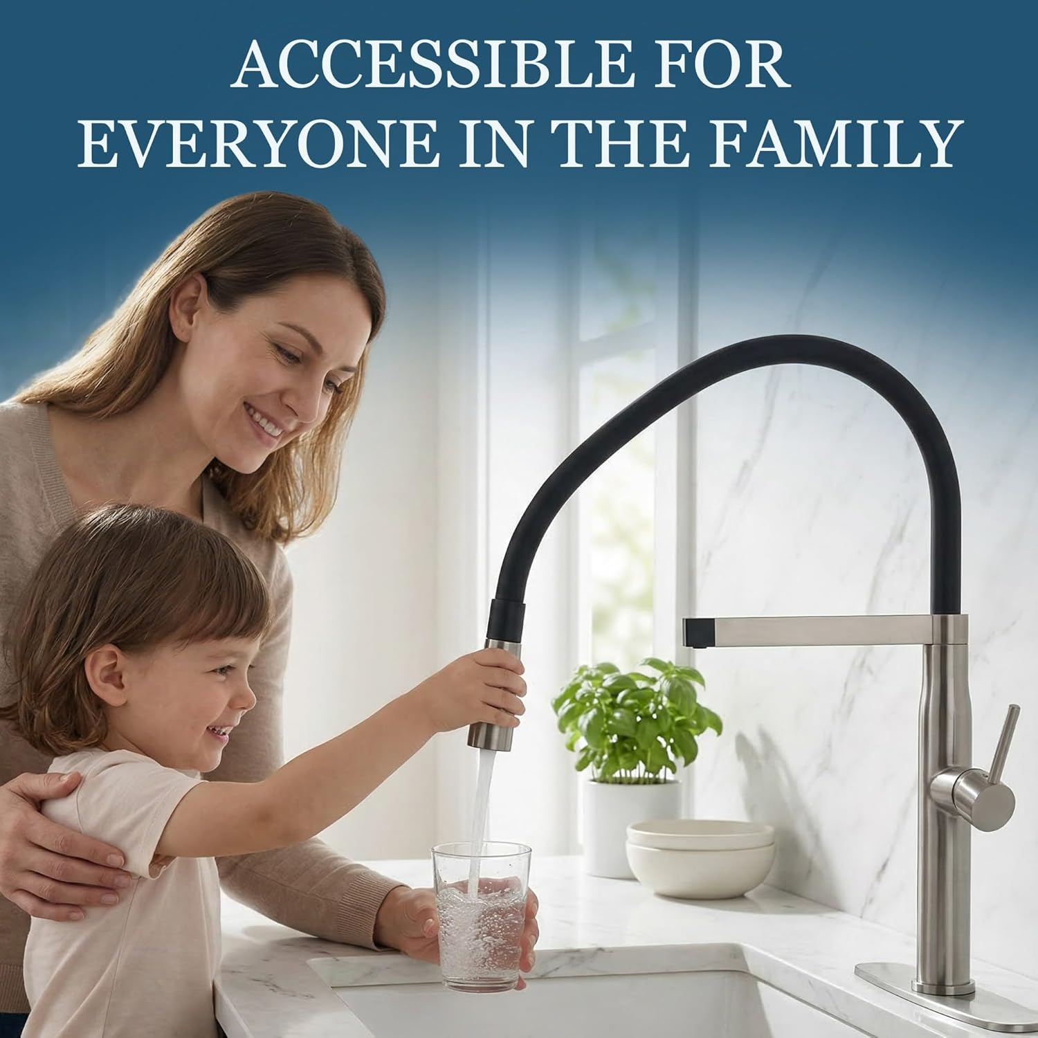 STiLWERK 3-in-1 Kitchen Sink Faucet with Pull-Out Sprayer, 3 Way Hot, Cold & Drinking Water Mixer, Magnetic Docking, Stainless Steel, Stainless Steel Finish