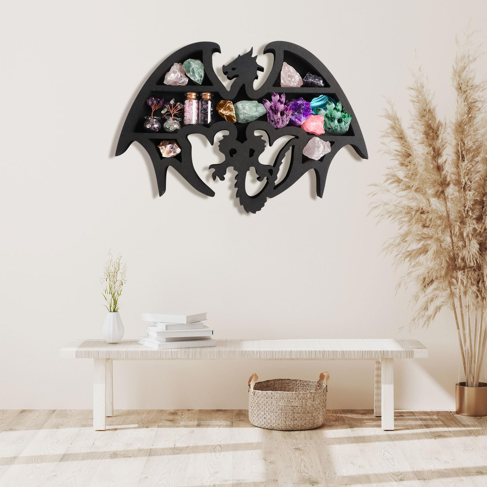 Amazon.com: Stylitzy Wooden Floating Shelf Dragon Design Unique