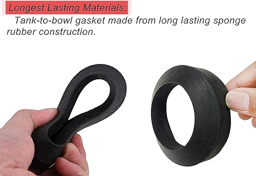 Miniatura 4 de Kit de reparación de inodoro de 3 pulgadas con junta y pernos compatible con el estándar americano 738921-100.0070A inodoro de dos piezas