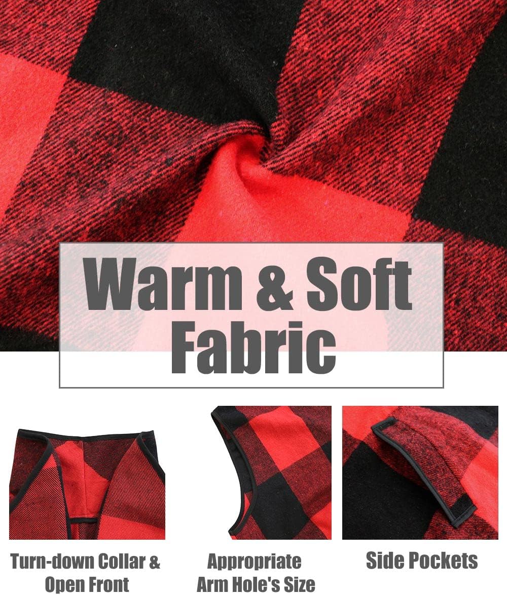 CARCOS Plus Size Women Vest Plaid Lapel Open Front Cardigan Buffalo Sleeveless Jacket Coat with Pockets XL-5XL - Image 4